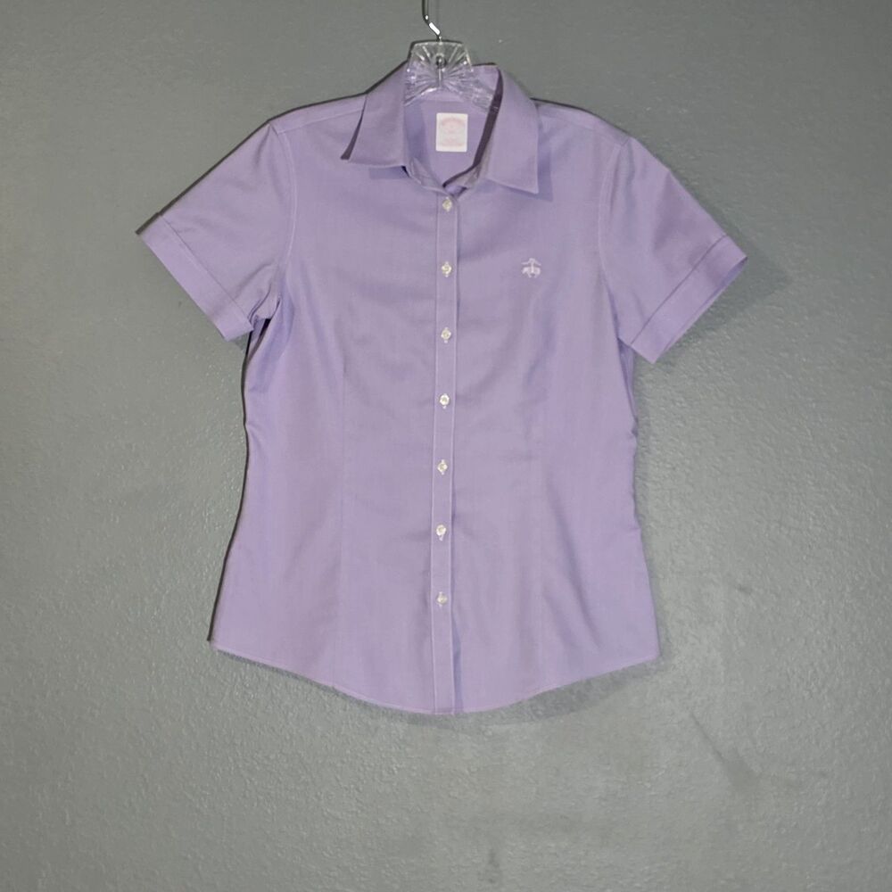 Brooks Brothers 346 Women's  Non Iron Collard Shirt  Purple sz 6